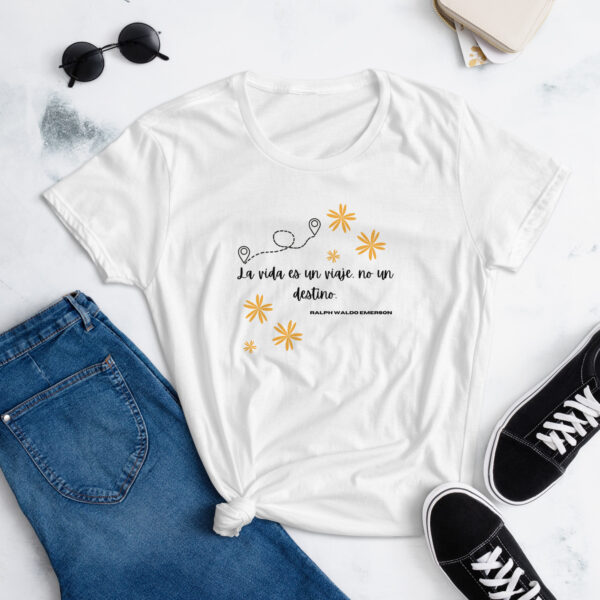 La vida es un viaje, no un destino _Camiseta ajustada manga corta - Imagen 2